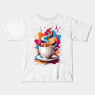 Colorful Morning Coffee Kids T-Shirt